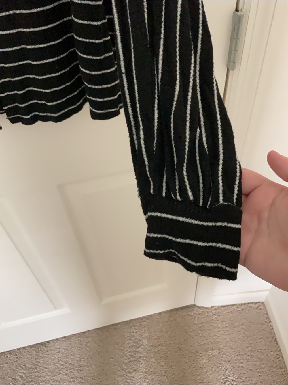 Daytrip Black and White Striped Scoop-Neck Sweater - Picture 3 of 3